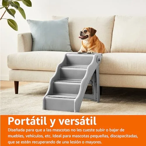 Amazon Basics Escalones plegables para perros y gatos, Gris, 60.7 x 40.9 x 50.2 cm foto 5