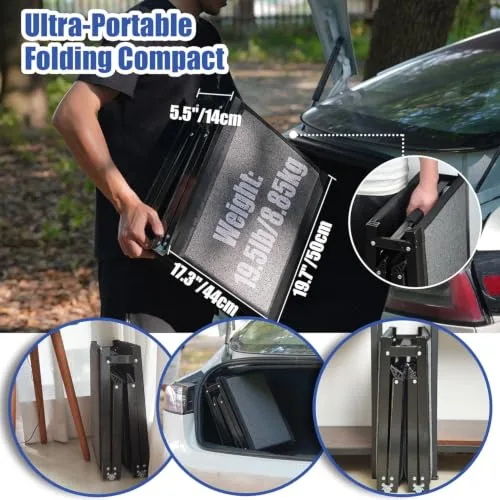 BACOENG 180cm Rampa para Perros Coche Plegable, Rampa portátil para Perros Grandes con Alfombra Antideslizante, Disponible para camión, Coche, SUV, Soporta hasta 110 KG foto 2