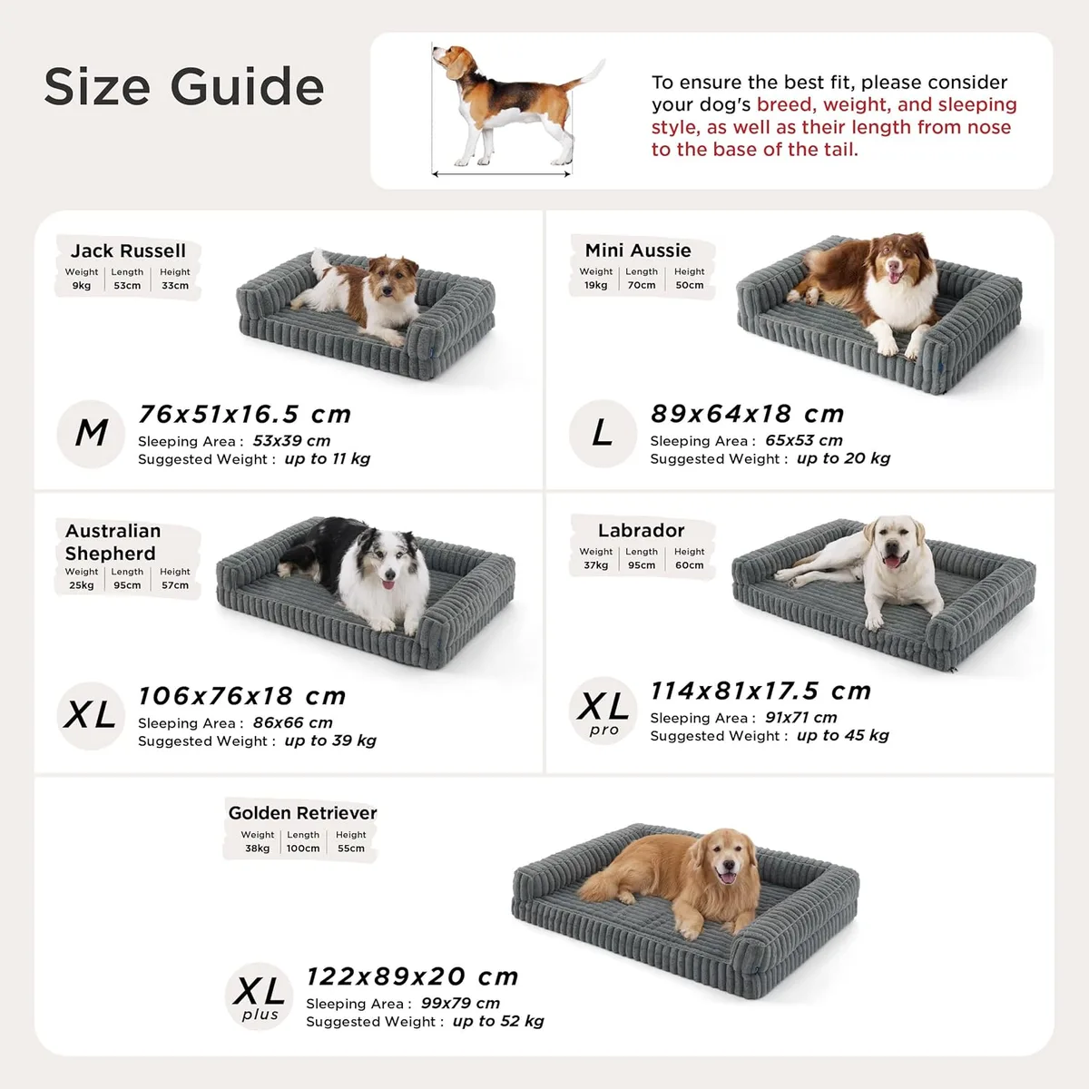 Bedsure Cama Perro Ortopédica Lavable Grandes Sofá Perro, 89x64cm, Gris | Sofá para Perros de Espuma Viscoelástica, Forro Impermeable, Funda Exterior Lavable a Máquina y Base Antideslizante foto 5