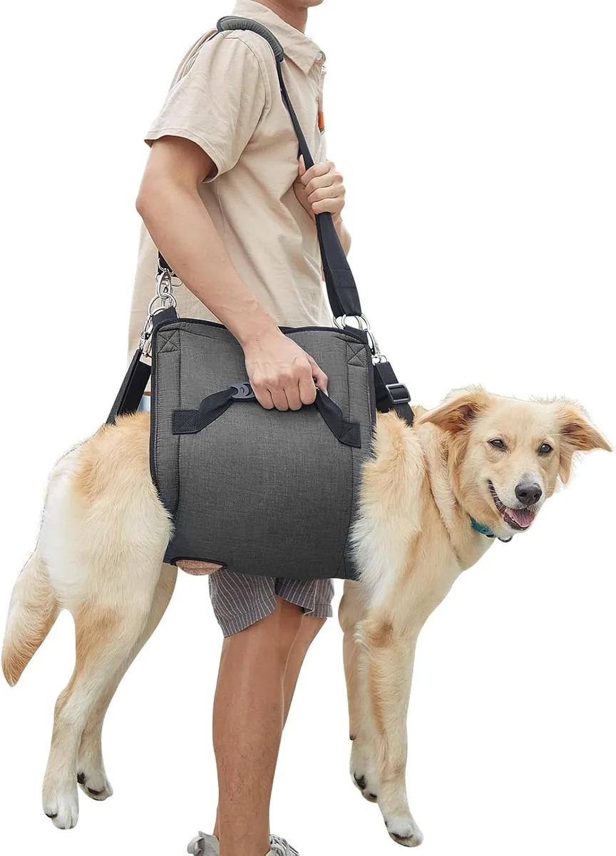 Coodeo Eslinga de Transporte para Perros, Mochila de Emergencia, Soporte para Las Piernas de Las Mascotas Y Arnés de Elevación para Perros de Rehabilitación para Cortar Las Uñas