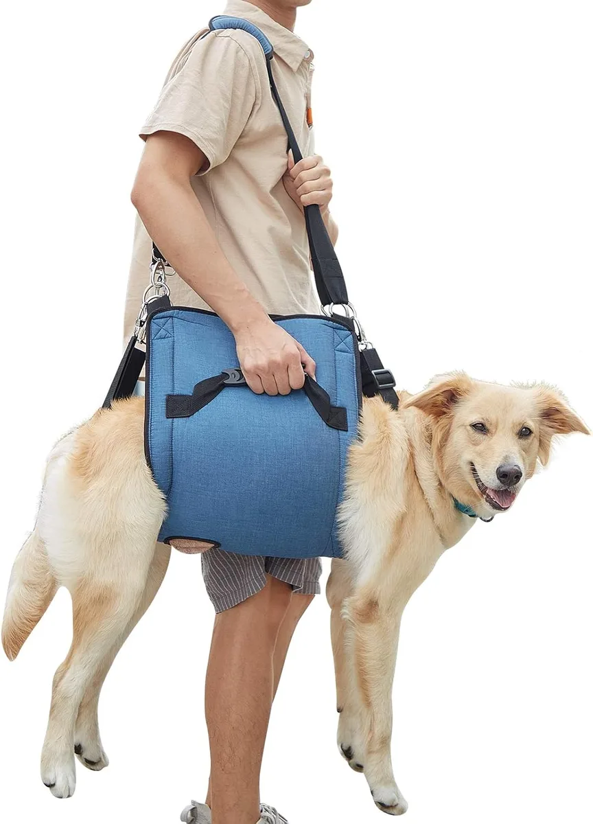 Coodeo Eslinga de Transporte para Perros, Mochila de Emergencia, Soporte para Las Piernas de Las Mascotas Y Arnés de Elevación para Perros de Rehabilitación para Cortar Las Uñas foto 6