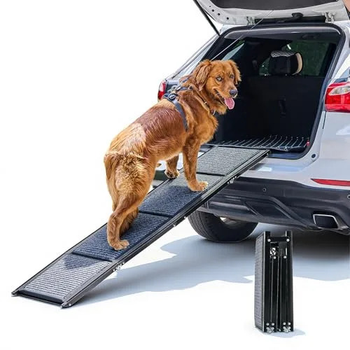 CO-Z Rampa para Perros para Coche, 160 cm Rampa Plegable para Mascotas de hasta 90 kg Superficie Antideslizante para Coche SUV Camioneta Cama Sofá foto 1