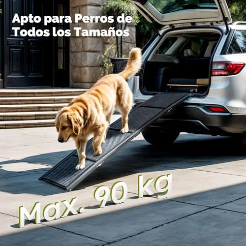 CO-Z Rampa para Perros para Coche, 160 cm Rampa Plegable para Mascotas de hasta 90 kg Superficie Antideslizante para Coche SUV Camioneta Cama Sofá foto 5