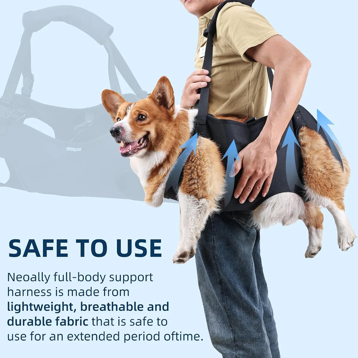 Duuclume Arnés de Elevación para Perros, Mochila de Emergencia Portador de Cabestrillo para Soporte de Patas de Mascotas y Rehabilitación, Correas de Elevación Ajustables foto 3