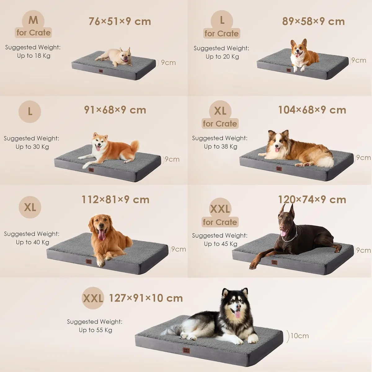 EHEYCIGA Cama Perros Grande Ortopédica, 89x58x9cm, Gris | Colchon Perro con Espuma De Caja De Huevos, Colchoneta Perro Lavable para Jaula, Dog Bed foto 5