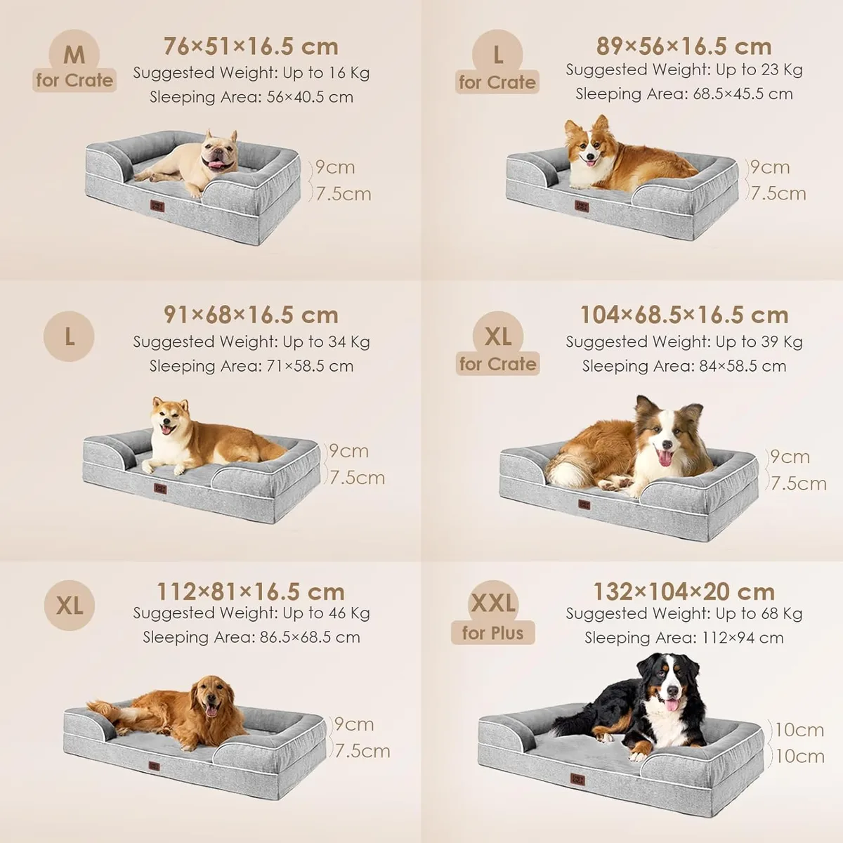 EHEYCIGA Cama Perro Extra Grande 112x81x16cm, Colchon Perro Impermeable Lavable con Espuma Viscoelástica, Sofá Perro Ortopedica Desmontable, Gris foto 4