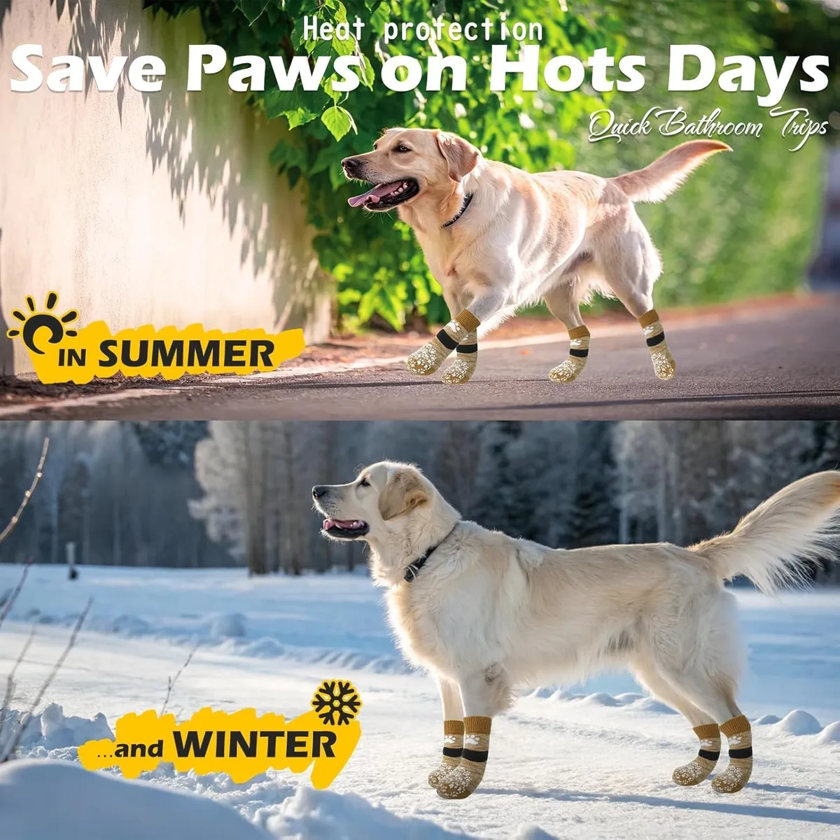 EXPAWLORER Calcetines para Perros con Agarres, Antideslizantes de Doble Cara para Suelos de Madera Dura, Ajustables con Tracción Adicional para Perros Pequeños, Medianos y Grandes foto 7
