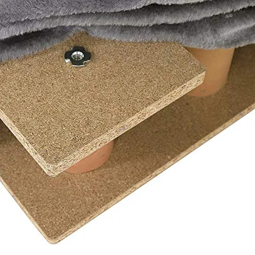 lionto Escalera de Felpa para Perros y Gatos, 46 x 36 x 34 cm, Gris Claro, Escalera estable de tres peldaños para mascotas de hasta 50 kg, con funda extraíble y lavable foto 6