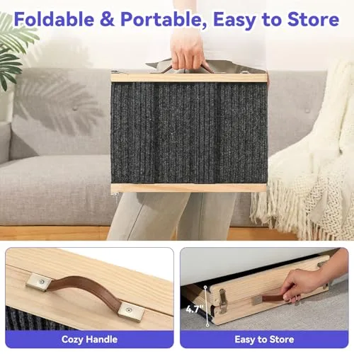 Pawaboo 2026 Upgrated Rampa Mejorada para Perros para Sofá Plegable, Madera, 5 Alturas Ajustables de 9.8" a 20.5", Escalones Estables para Mascotas Pequeños con Almohadilla Antideslizante foto 6