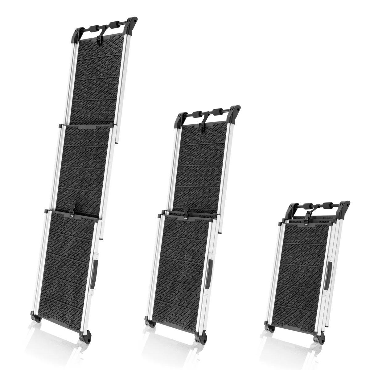 PRIORPET Rampa para Perros para Coche, Todoterreno - Rampas telescópicas Extensibles para Perros Grandes - Estable - Antideslizante - 90 kg de Capacidad - Clip de fijación