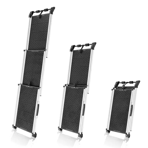 PRIORPET Rampa para Perros para Coche, Todoterreno - Rampas telescópicas Extensibles para Perros Grandes - Estable - Antideslizante - 90 kg de Capacidad - Clip de fijación foto 1