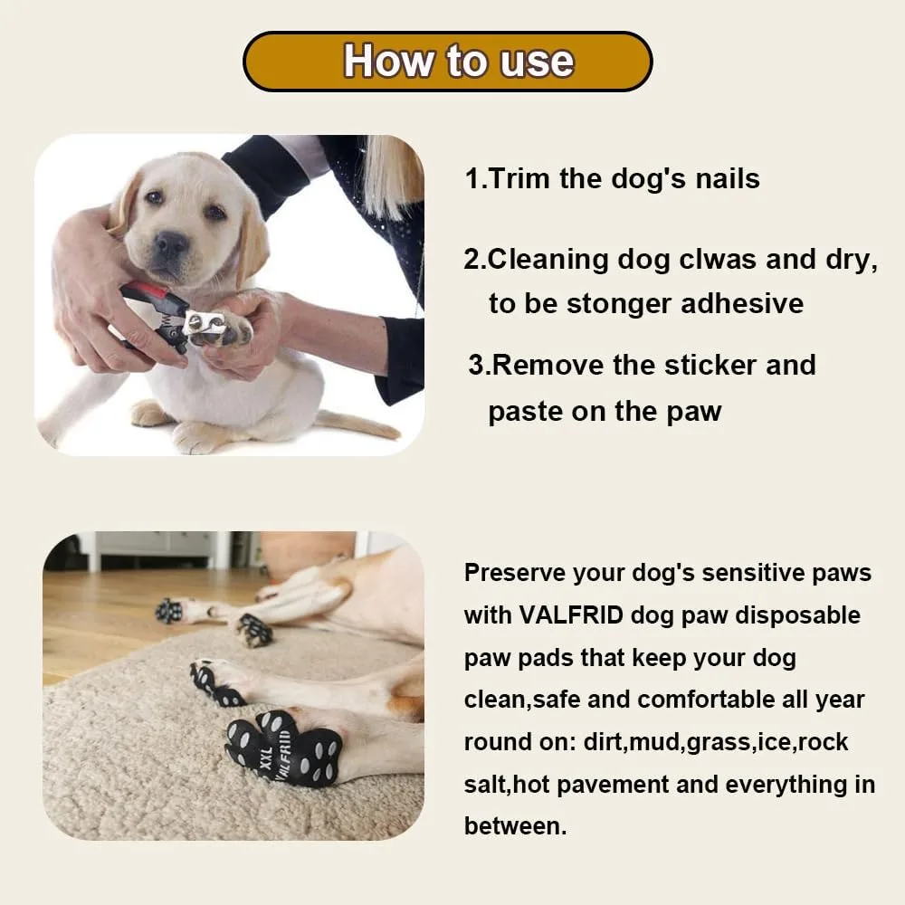 VALFRID Protector de Patas para Perro, Antideslizante en Suelos de Madera, Autoadhesivo, Control de tracción, Almohadillas de Repuesto, 24 Piezas XXL foto 2