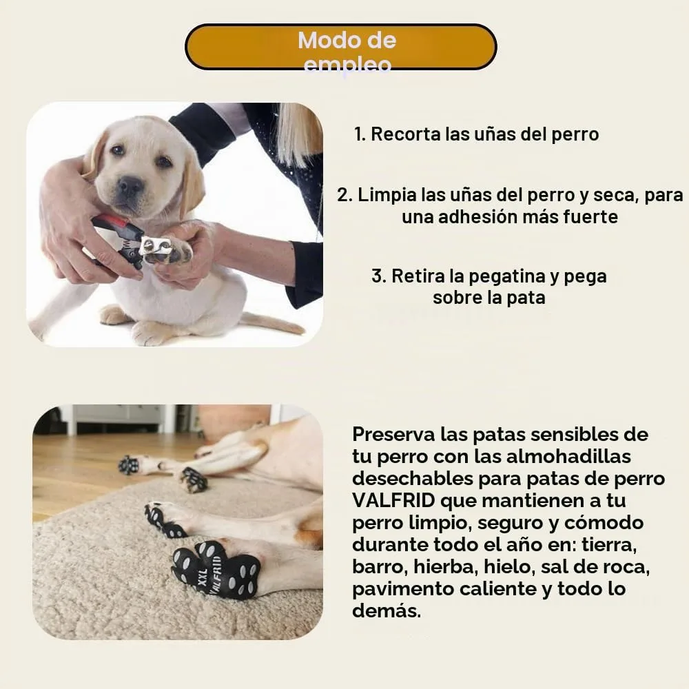 VALFRID Almohadillas Protectoras para Patas de Perro, Agarres Antideslizantes para Suelos de Madera Dura, Control de Tracción, 60 Piezas XXL foto 2