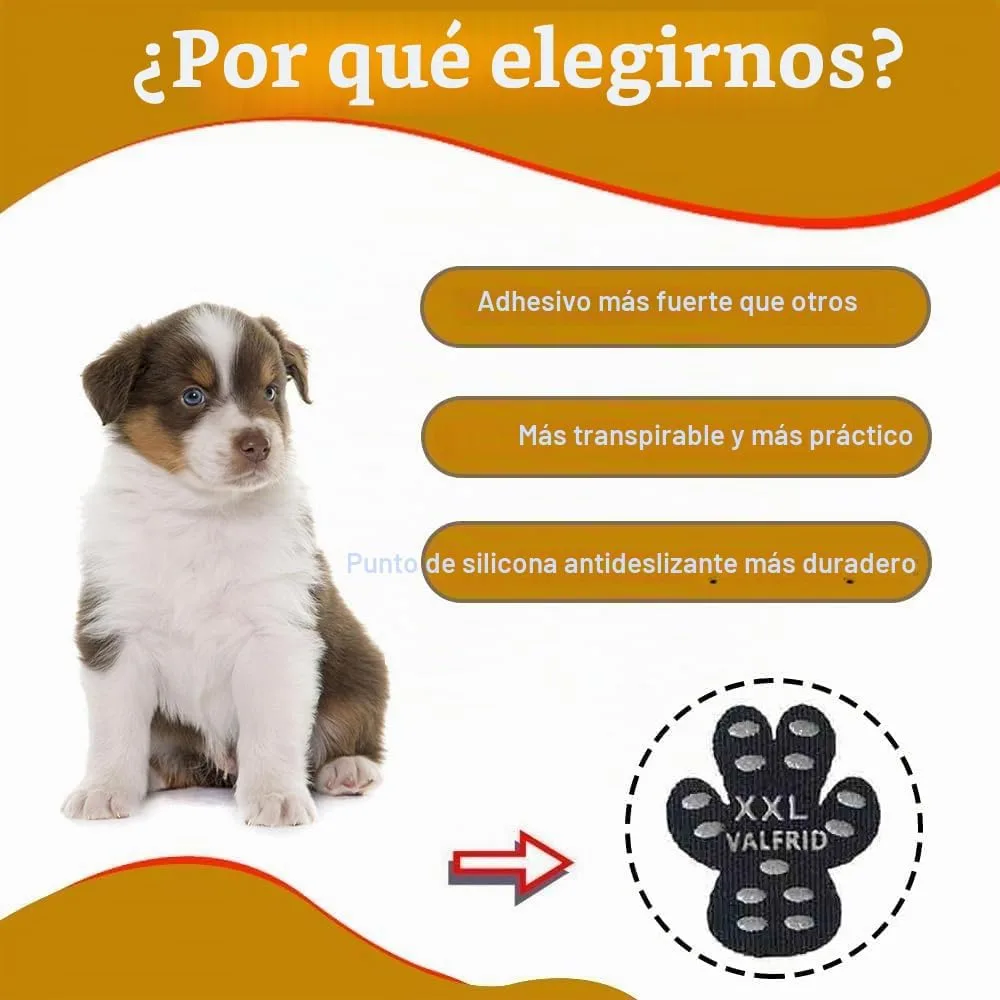 VALFRID Almohadillas Protectoras para Patas de Perro, Agarres Antideslizantes para Suelos de Madera Dura, Control de Tracción, 60 Piezas XXL foto 5